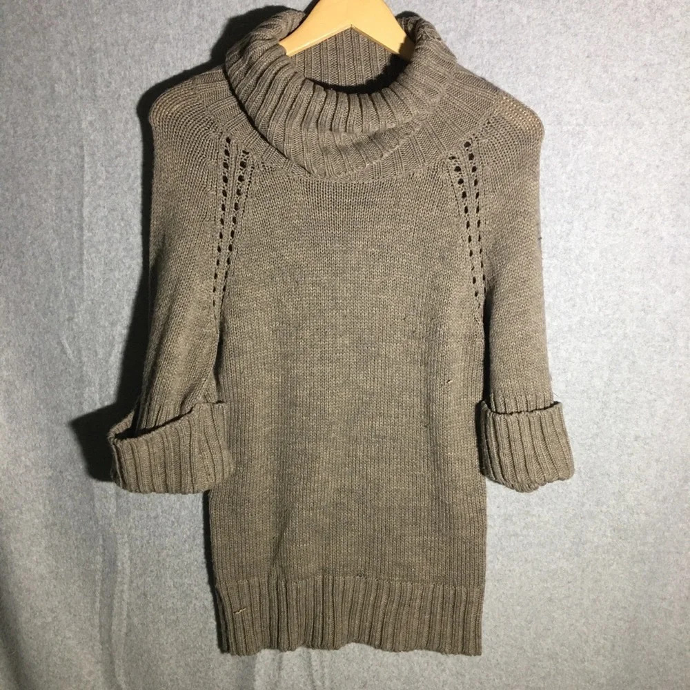 Womens Charlotte Russe Sweater Turtleneck Knit Grandma Vintage Look Button
